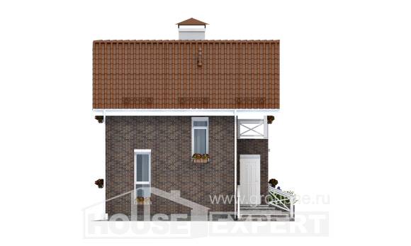 045-001-Л Проект двухэтажного дома мансардный этаж, эконом дом из теплоблока Северск, House Expert