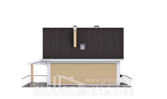 130-004-П Проект двухэтажного дома с мансардным этажом, классический коттедж из теплоблока, Северск